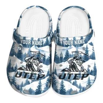 personalized utep miners snowy mountains clogs best selling