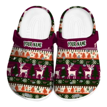 personalized virginia tech hokies christmas motif clogs best selling