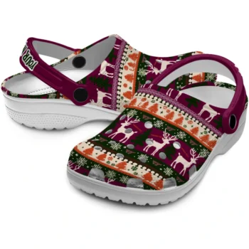 personalized virginia tech hokies christmas motif clogs high quality