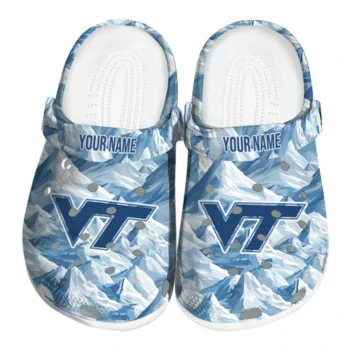 personalized virginia tech hokies mountain artwork clogs best selling