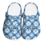 personalized washington capitals snowflake mosaic clogs best selling