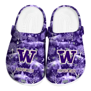 personalized washington huskies snowy hills clogs best selling