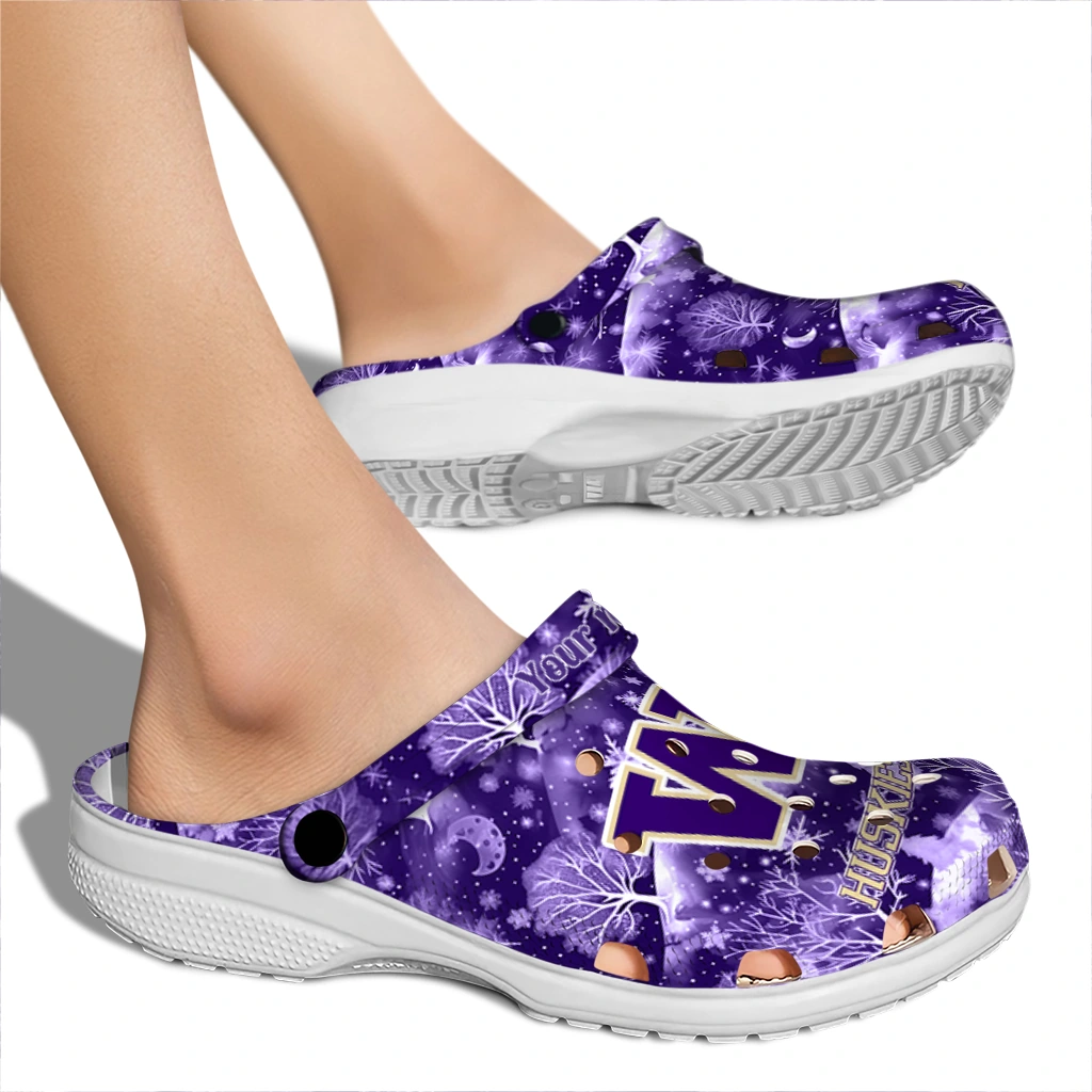 personalized washington huskies snowy hills clogs fashion forward personalized washington huskies snowy hills clogs fashion forward