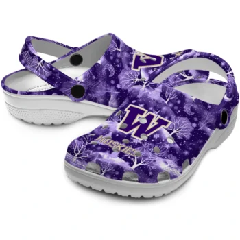 personalized washington huskies snowy hills clogs high quality
