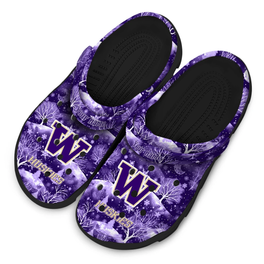 personalized washington huskies snowy hills clogs latest model personalized washington huskies snowy hills clogs latest model
