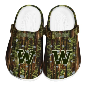 personalized washington huskies woods forest designs clogs best selling