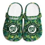 personalized washington nationals tropical leaves clogs best selling