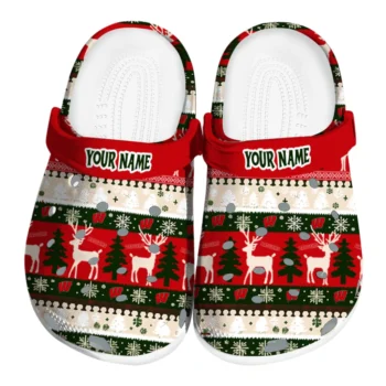 personalized wisconsin badgers christmas motif clogs best selling