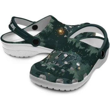 personalized wisconsin badgers deer nightscape clogs high quality