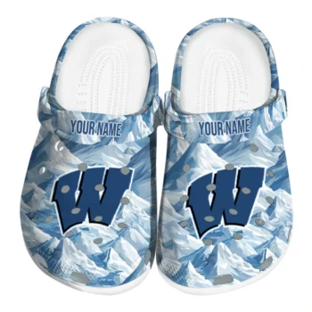 personalized wisconsin badgers mountain artwork clogs best selling