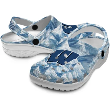 personalized wisconsin badgers mountain artwork clogs high quality