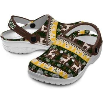 personalized wyoming cowboys christmas motif clogs high quality