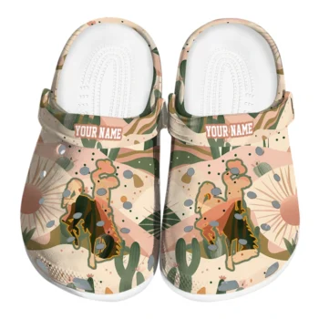 personalized wyoming cowboys desert cactus pattern clogs best selling
