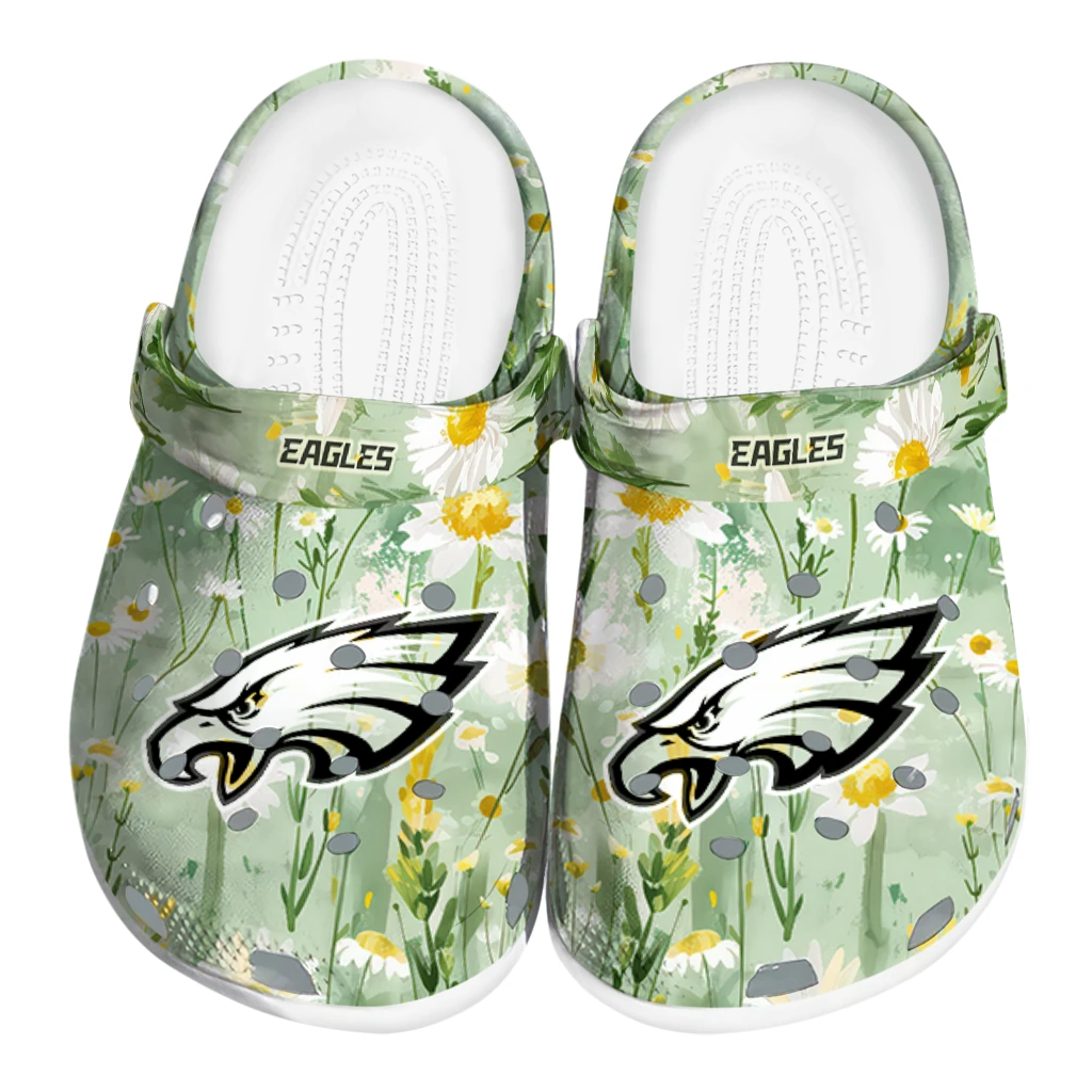 philadelphia eagles daisy cluster clogs best selling philadelphia eagles daisy cluster clogs best selling
