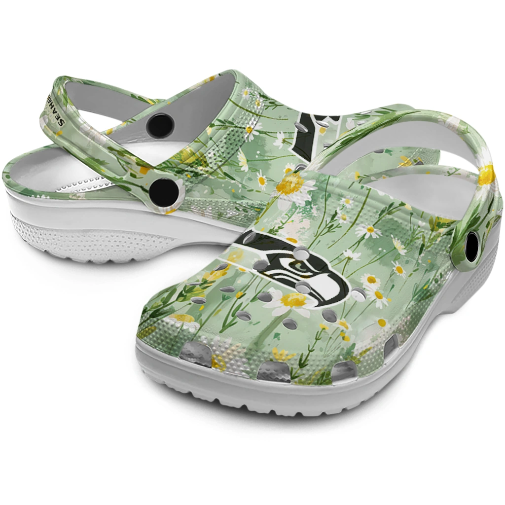 seattle seahawks daisy cluster clogs high quality seattle seahawks daisy cluster clogs high quality