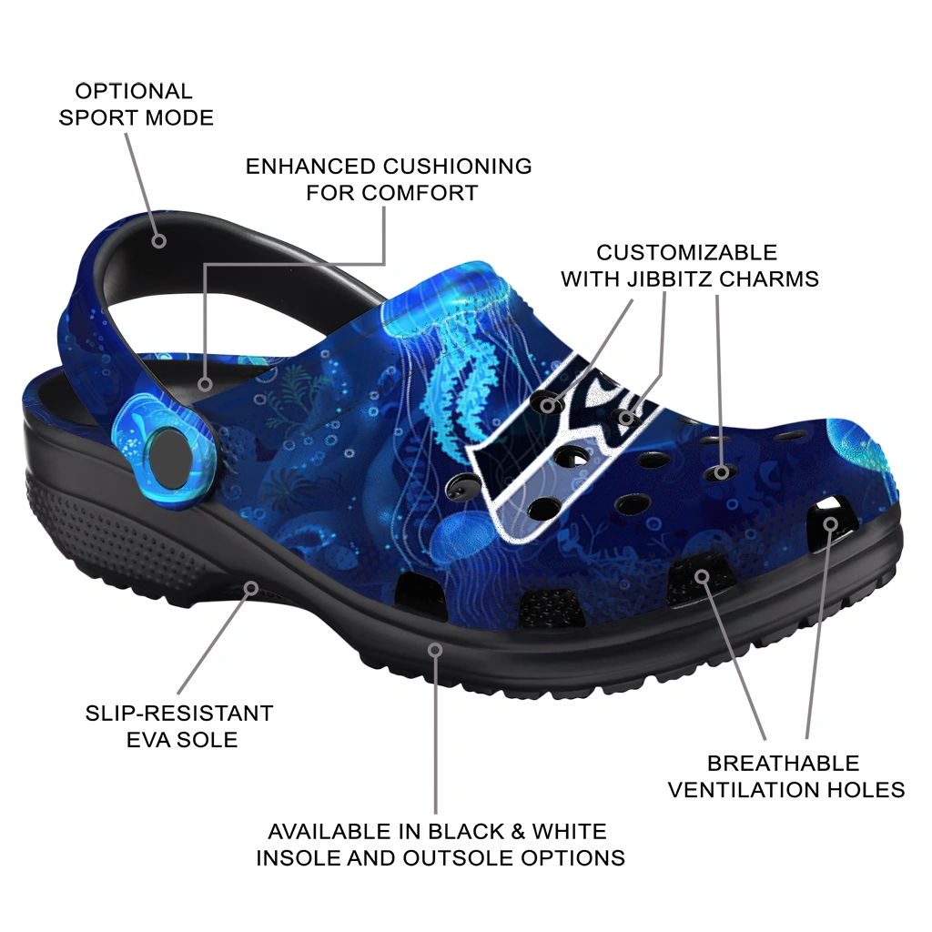 seattle seahawks jellyfish ocean clogs new arrival seattle seahawks jellyfish ocean clogs new arrival