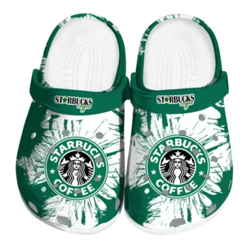 starbucks coffee burst green white clogs best selling hey clogs