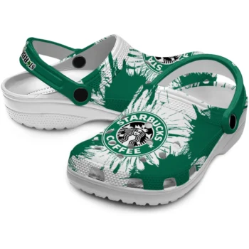 starbucks coffee burst green white clogs high quality hey clogs