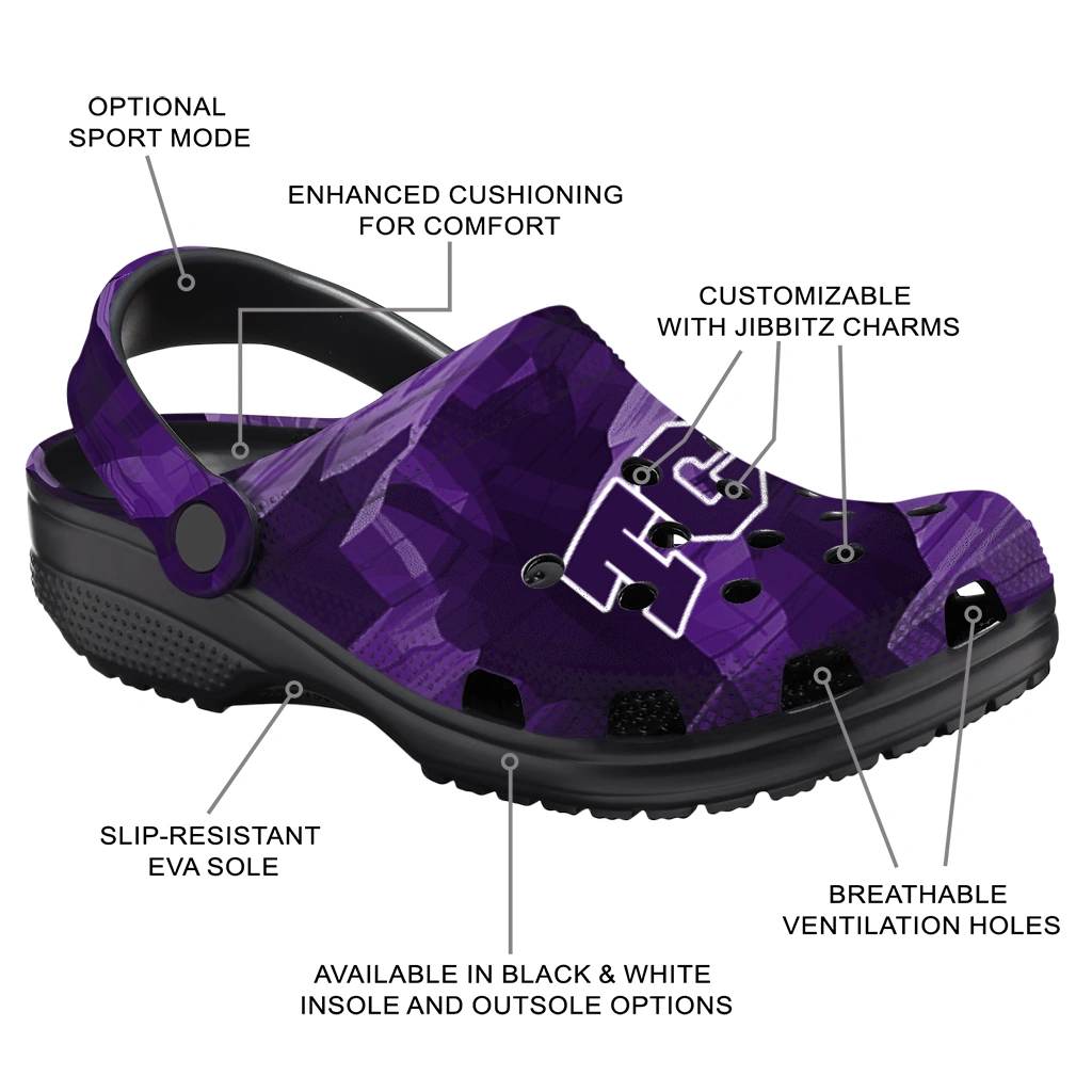 tcu horned frogs canyon layers clogs new arrival tcu horned frogs canyon layers clogs new arrival