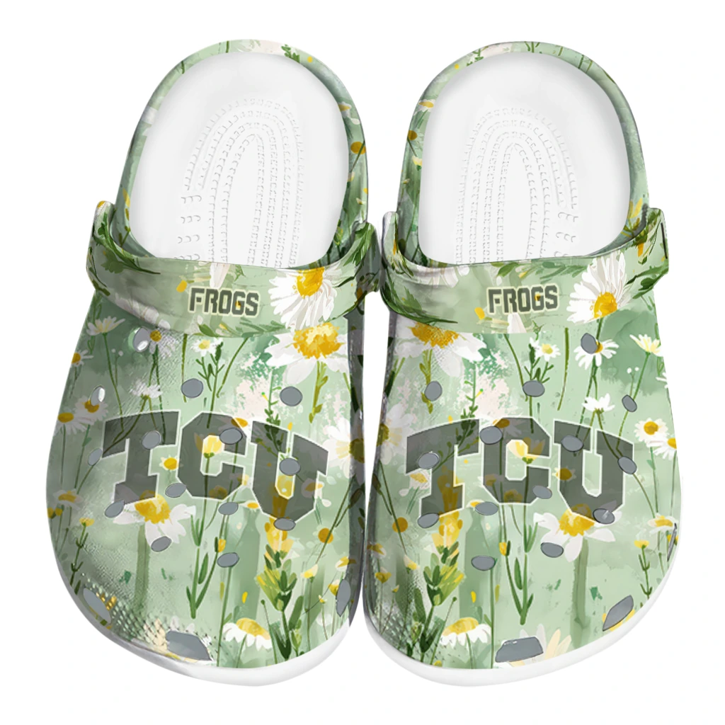 tcu horned frogs daisy cluster clogs best selling tcu horned frogs daisy cluster clogs best selling