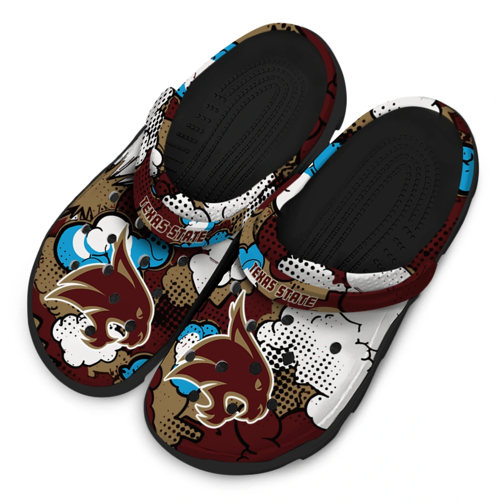 texas state bobcats cloud splash clogs latest model texas state bobcats cloud splash clogs latest model
