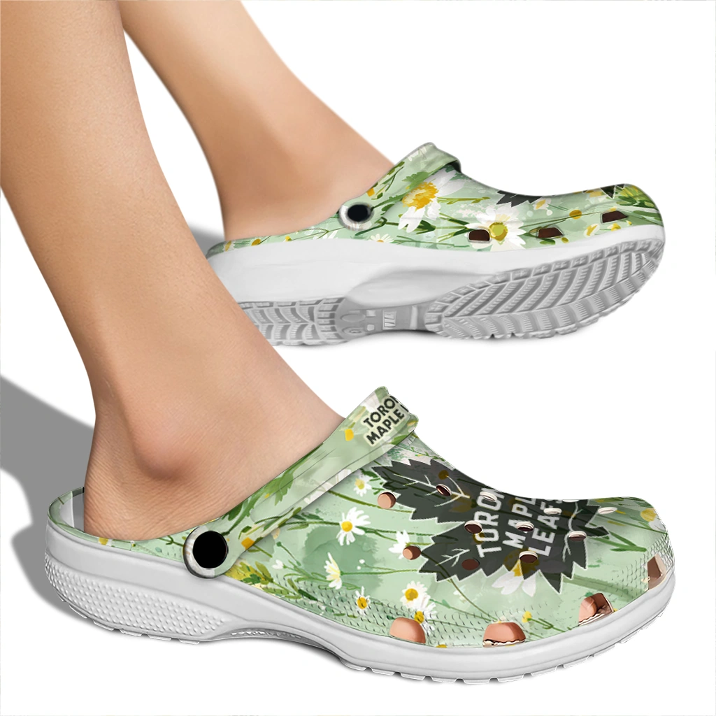 toronto maple leafs daisy cluster clogs fashion forward toronto maple leafs daisy cluster clogs fashion forward