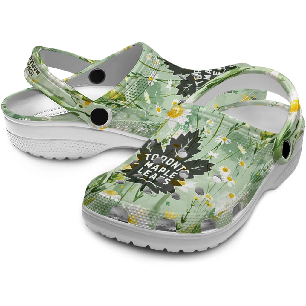 toronto maple leafs daisy cluster clogs high quality toronto maple leafs daisy cluster clogs high quality