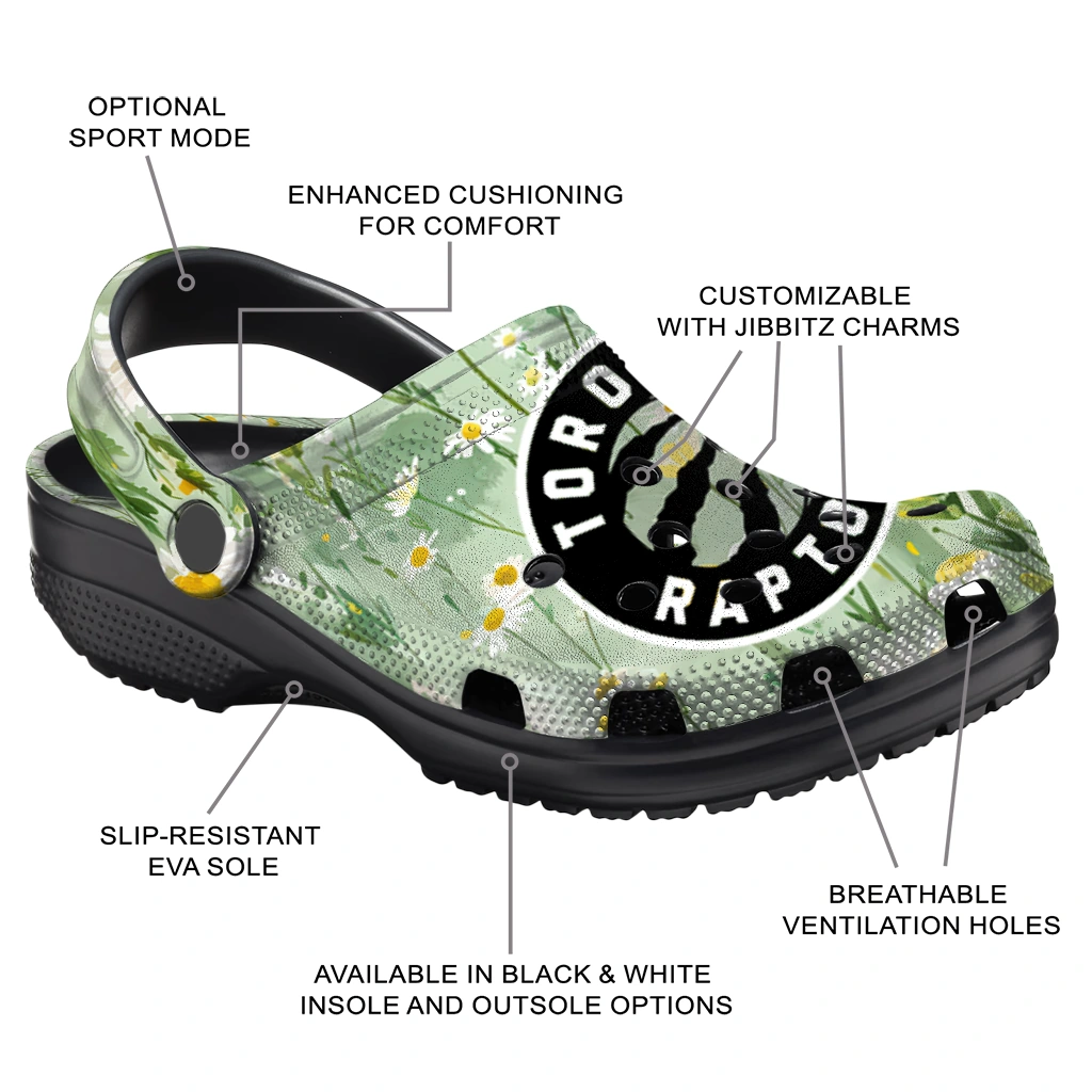 toronto raptors daisy cluster clogs new arrival toronto raptors daisy cluster clogs new arrival