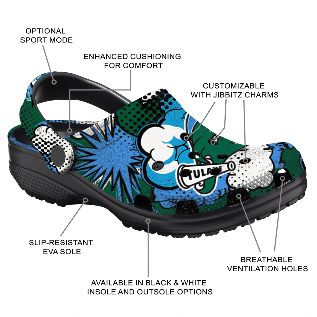 tulane green wave cloud splash clogs new arrival tulane green wave cloud splash clogs new arrival