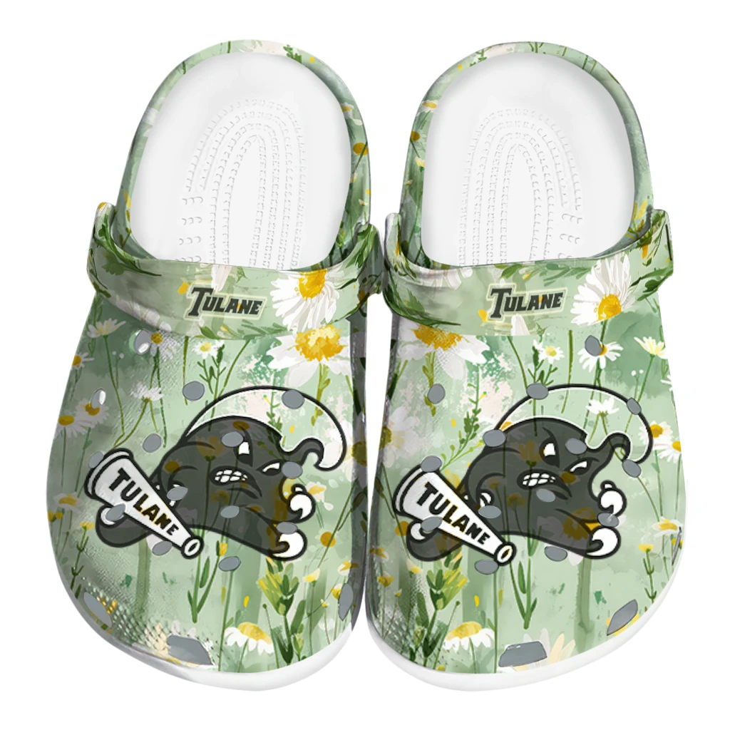tulane green wave daisy cluster clogs best selling tulane green wave daisy cluster clogs best selling