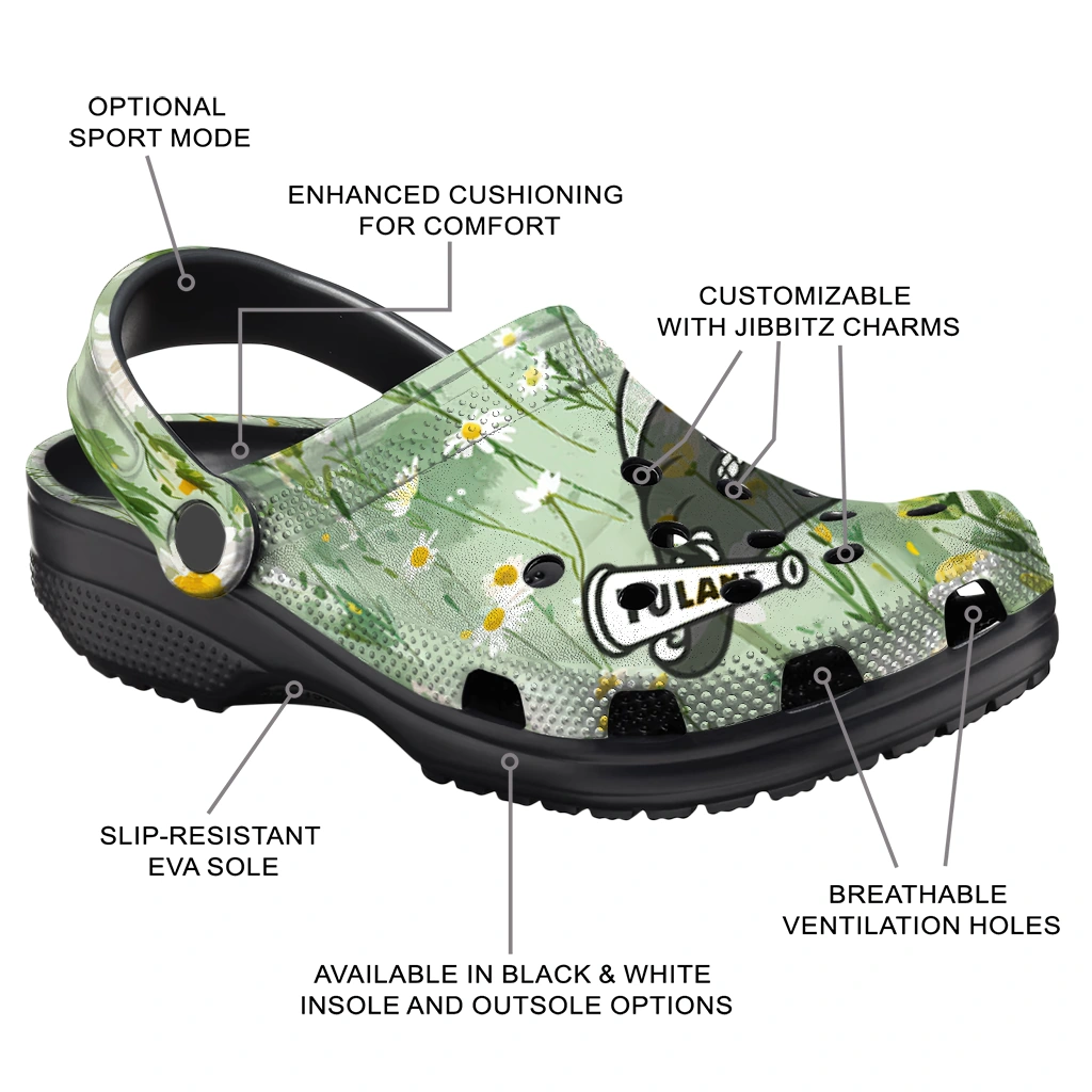 tulane green wave daisy cluster clogs new arrival tulane green wave daisy cluster clogs new arrival