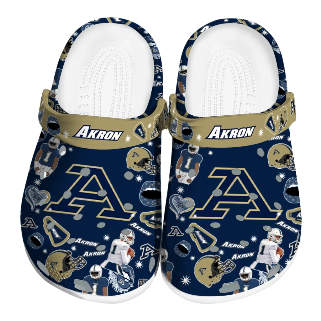 Akron Zips Football Icons Clogs