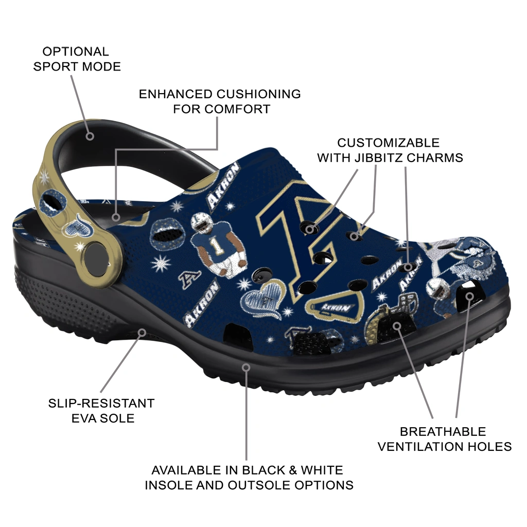 Akron Zips Football Icons Clogs - Image 3