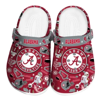 Alabama Crimson Tide Football Icons Clogs