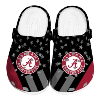 Alabama Crimson Tide Stellar Stripes Theme Clogs
