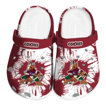 Arizona Coyotes Splatter Graphics Clogs
