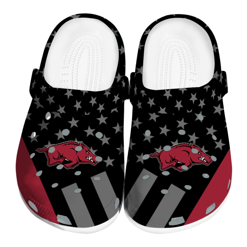 arkansas-razorbacks-stellar-stripes-theme-clogs-best-selling arkansas razorbacks stellar stripes theme clogs best selling