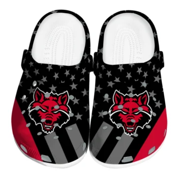 Arkansas State Red Wolves Stellar Stripes Theme Clogs