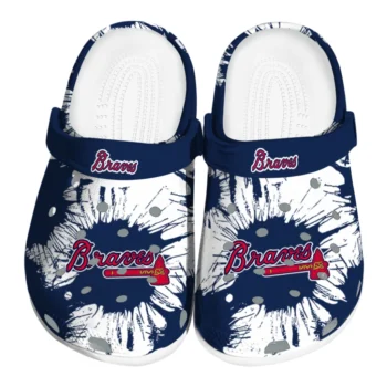 Atlanta Braves Splatter Graphics Clogs
