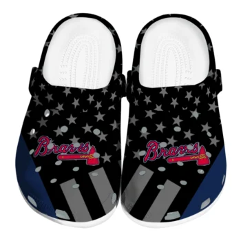 Atlanta Braves Stellar Stripes Theme Clogs