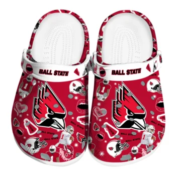 Ball State Cardinals Football Icons Clogs