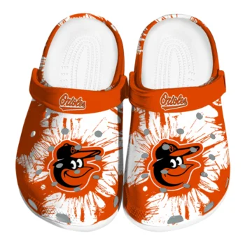 Baltimore Orioles Splatter Graphics Clogs