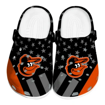 Baltimore Orioles Stellar Stripes Theme Clogs