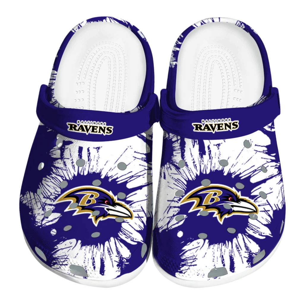 baltimore-ravens-splatter-graphics-clogs-best-selling baltimore ravens splatter graphics clogs best selling