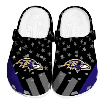 Baltimore Ravens Stellar Stripes Theme Clogs