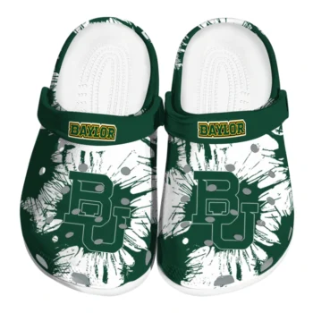 Baylor Bears Splatter Graphics Clogs