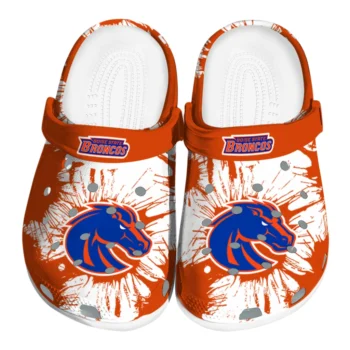 Boise State Broncos Splatter Graphics Clogs