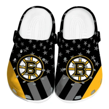 Boston Bruins Stellar Stripes Theme Clogs