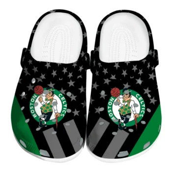 Boston Celtics Stellar Stripes Theme Clogs