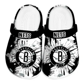 Brooklyn Nets Splatter Graphics Clogs